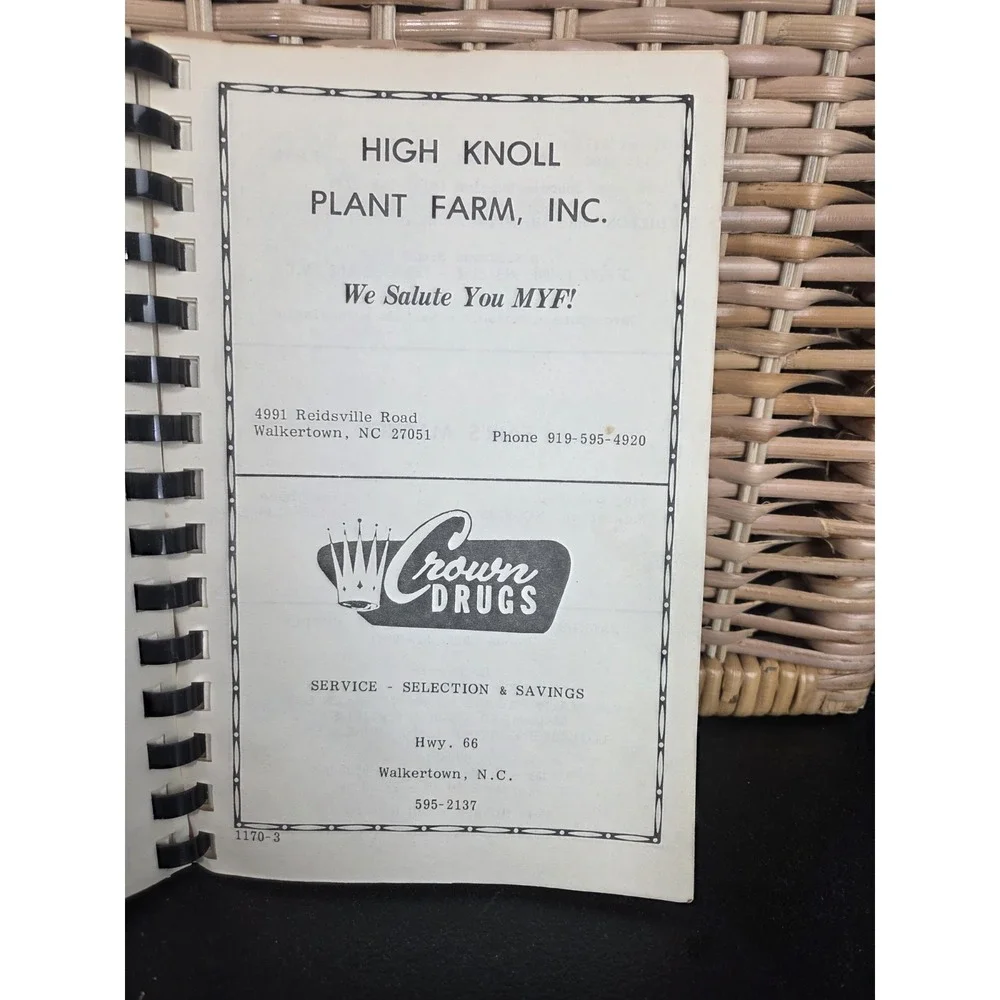 Morris Chapel United Methodist Church Cookbook Walkertown NC 1978 North Carolina
